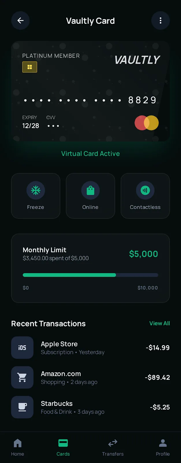 Vaultly banking app